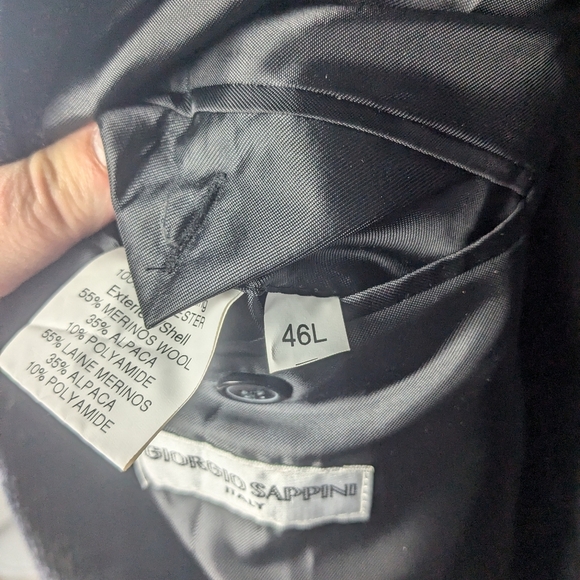 GIORGIO SAPPINI Men Trench Coat Gray/Black Color In Perfect Condition! - Picture 8 of 12